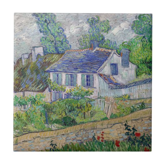 Vincent van Gogh - Houses bij Auvers Tegeltje (Voorkant)