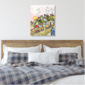 Vincent van Gogh - Houses en Afbeelding Canvas Afdruk (Insitu (Slaapkamer))