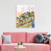 Vincent van Gogh - Houses en Afbeelding Canvas Afdruk (Insitu (Woonkamer))