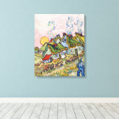 Vincent van Gogh - Houses en Afbeelding Canvas Afdruk (Insitu (Houten vloer))