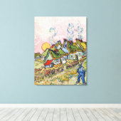Vincent van Gogh - Houses en Afbeelding Canvas Afdruk (Insitu (Houten vloer))