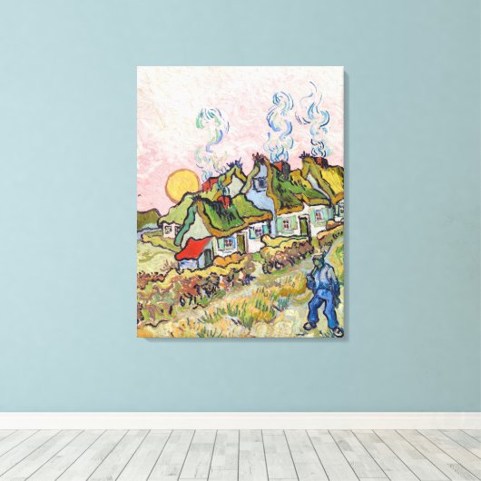 Vincent van Gogh - Houses en Afbeelding Canvas Afdruk (Insitu (Houten vloer))