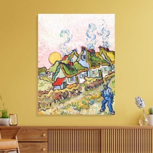 Vincent van Gogh - Houses en Afbeelding Canvas Afdruk (Insitu (Woonkamer))