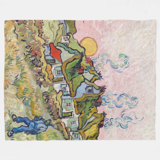 Vincent van Gogh - Houses en Afbeelding Fleece Deken (Voorkant (Horizontaal))