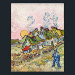 Vincent van Gogh - Houses en Afbeelding Foto Afdruk<br><div class="desc">Houses and Figuur / Getatched Cottages in the Sunshine Reminiscence of the North - Vincent van Gogh,  1890</div>