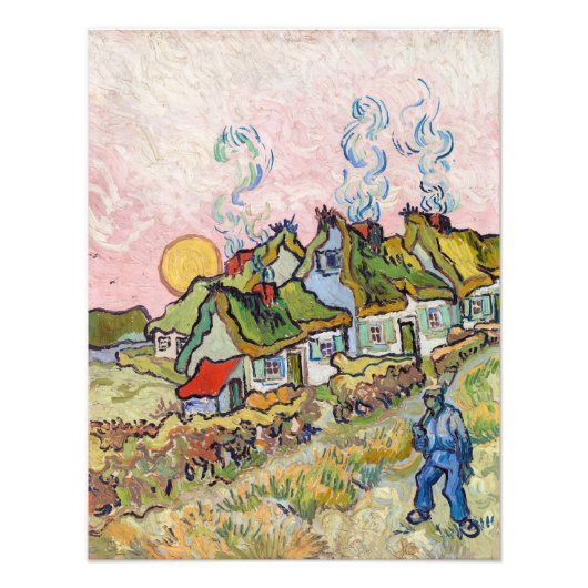 Vincent van Gogh - Houses en Afbeelding Foto Afdruk (Voorkant)