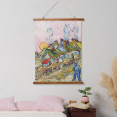 Vincent van Gogh - Houses en Afbeelding Hangend Wandkleed (Slaapkamer)