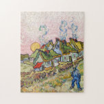 Vincent van Gogh - Houses en Afbeelding Legpuzzel<br><div class="desc">Houses and Figuur / Getatched Cottages in the Sunshine Reminiscence of the North - Vincent van Gogh,  1890</div>