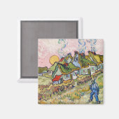 Vincent van Gogh - Houses en Afbeelding Magneet (Voorkant / Achterkant)