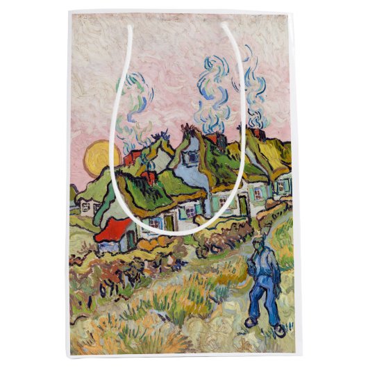 Vincent van Gogh - Houses en Afbeelding Medium Cadeauzakje (Voorkant)