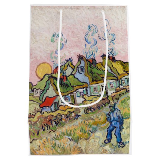 Vincent van Gogh - Houses en Afbeelding Medium Cadeauzakje (Achterkant)