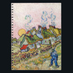 Vincent van Gogh - Houses en Afbeelding Notitieboek<br><div class="desc">Houses and Figuur / Getatched Cottages in the Sunshine Reminiscence of the North - Vincent van Gogh,  1890</div>