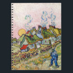 Vincent van Gogh - Houses en Afbeelding Notitieboek<br><div class="desc">Houses and Figuur / Getatched Cottages in the Sunshine Reminiscence of the North - Vincent van Gogh,  1890</div>