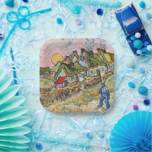 Vincent van Gogh - Houses en Afbeelding Papieren Bordje (Feest)