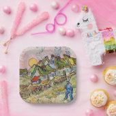 Vincent van Gogh - Houses en Afbeelding Papieren Bordje (Feest)