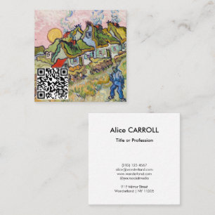 Vincent van Gogh - Houses en Afbeelding - QR-code Vierkante Visitekaartje
