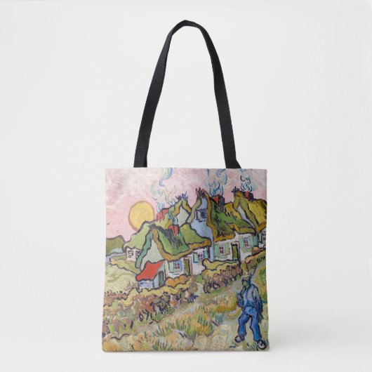 Vincent van Gogh - Houses en Afbeelding Tote Bag (Voorkant)