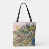 Vincent van Gogh - Houses en Afbeelding Tote Bag (Achterkant)