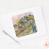 Vincent van Gogh - Houses en Afbeelding Vierkante Sticker (Envelop)
