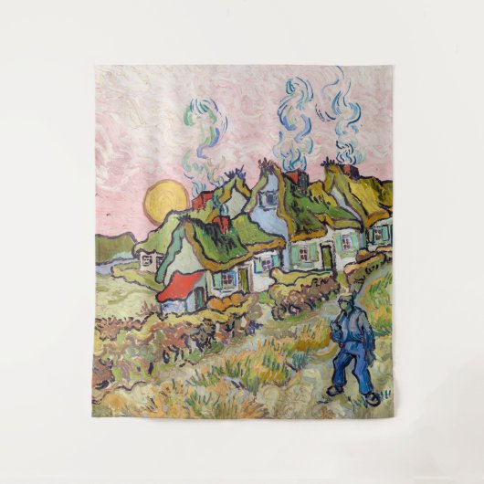Vincent van Gogh - Houses en Afbeelding Wandkleed (Voorkant)