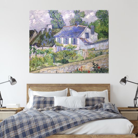  Vincent van Gogh Houses in Auvers Canvas Afdruk (Insitu (Slaapkamer))