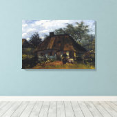 Vincent van Gogh Huisje en Vrouw met Geit Canvas Afdruk (Insitu (Houten vloer))