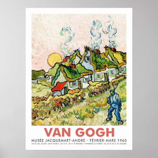 Vincent van Gogh Huizen en Figuur Art Print Retro (Voorkant)