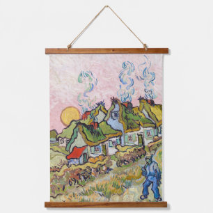 Vincent van Gogh - Huizen en Figuur Hangend Wandkleed