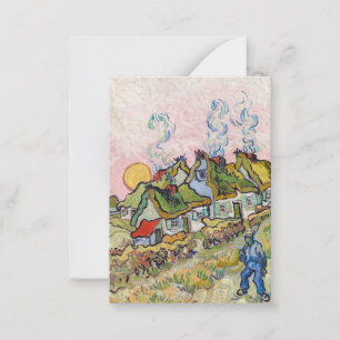 Vincent van Gogh - Huizen en Figuur  Notitiekaartje