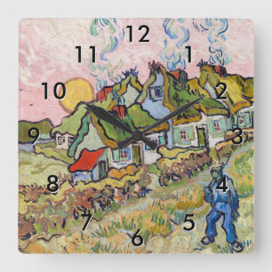 Vincent van Gogh - Huizen en Figuur Vierkante Klok