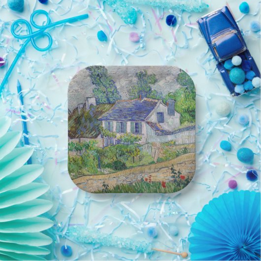 Vincent van Gogh - Huizen in Auvers Papieren Bordje (Feest)