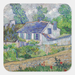 Vincent van Gogh - Huizen in Auvers Vierkante Sticker