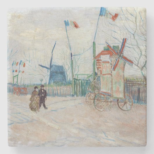 Vincent van Gogh - Impasse des Deux Freres Stenen Onderzetter (Voorkant)