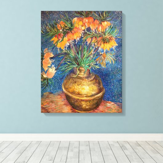 Vincent van Gogh - Imperial Fritillaries Canvas Afdruk (Insitu (Houten vloer))