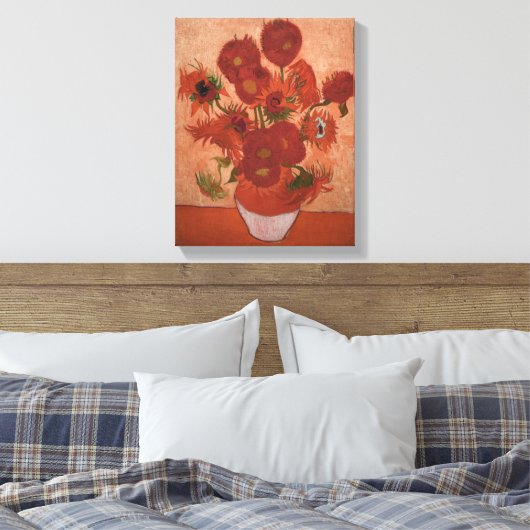 vincent van gogh impressionist sunflower fine art canvas afdruk (Insitu (Slaapkamer))