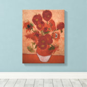 vincent van gogh impressionist sunflower fine art canvas afdruk (Insitu (Houten vloer))