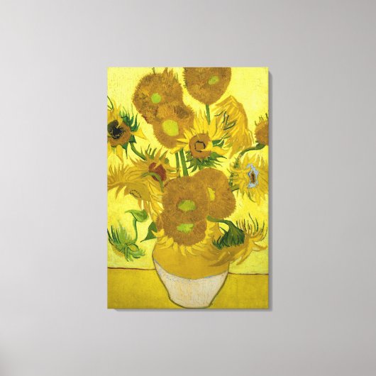 vincent van gogh impressionist sunflower fine art canvas afdruk (Voorkant)