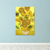 vincent van gogh impressionist sunflower fine art canvas afdruk (Insitu (Houten vloer))