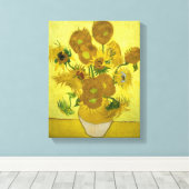 vincent van gogh impressionist sunflower fine art canvas afdruk (Insitu (Houten vloer))