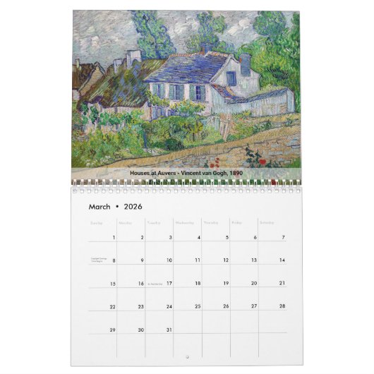 Vincent van Gogh in Auvers-sur-Oise Kalender (Mar 2026)