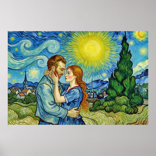 Vincent Van Gogh in love -- WONKY ART Poster (Voorkant)