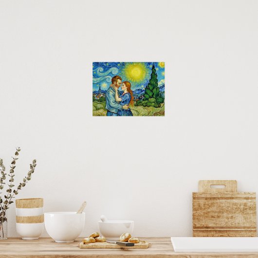 Vincent Van Gogh in love -- WONKY ART Poster (Keuken)