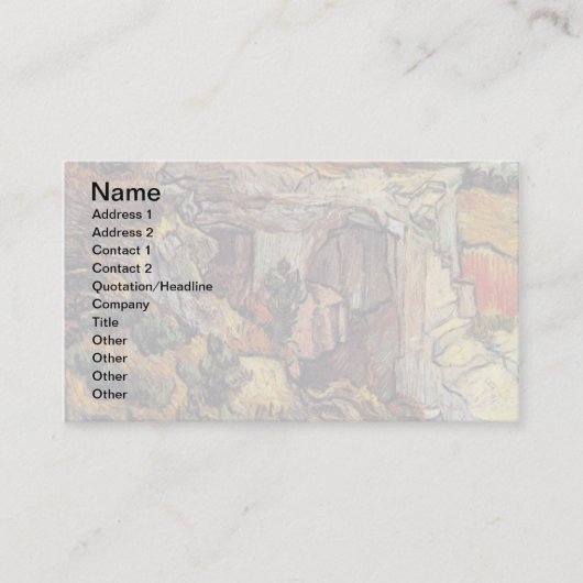 Vincent van Gogh - ingang naar een grove kunst Visitekaartje (Voorkant)