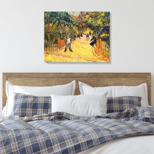 Vincent van Gogh - Ingang van openbaar park, Arles Canvas Afdruk (Insitu (Slaapkamer))