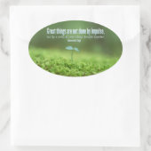 Vincent van Gogh Inspirerend Quote Grote Dingen Ovale Sticker (Tas)