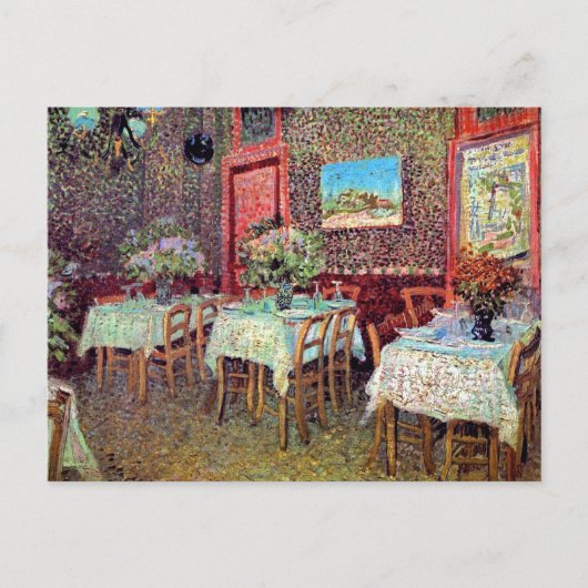 Vincent Van Gogh - Interieur van een restaurant Briefkaart (Voorkant)