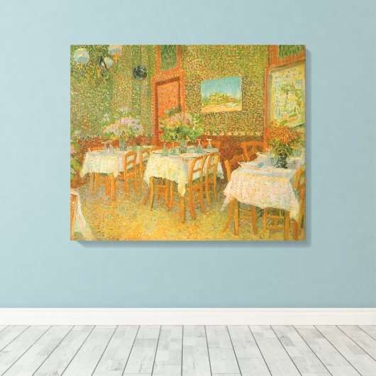 Vincent van Gogh - Interieur van een restaurant Canvas Afdruk (Insitu (Houten vloer))