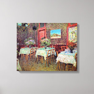 Vincent Van Gogh - Interieur van een restaurant Canvas Afdruk