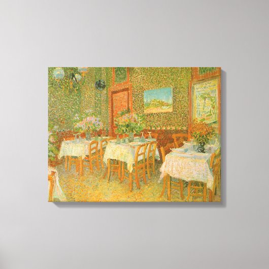 Vincent van Gogh - Interieur van een restaurant Canvas Afdruk (Voorkant)