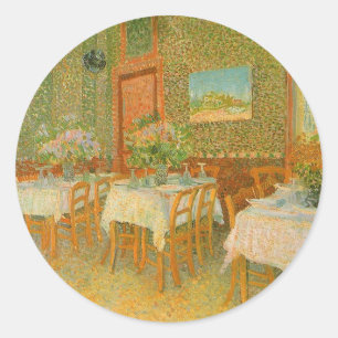 Vincent van Gogh - Interieur van een restaurant Ronde Sticker